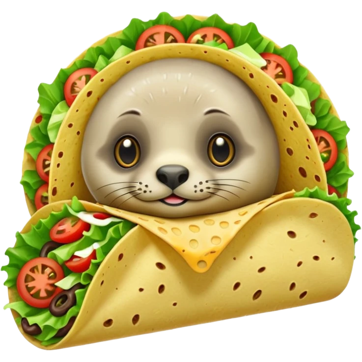 a seal as a taco  emoji