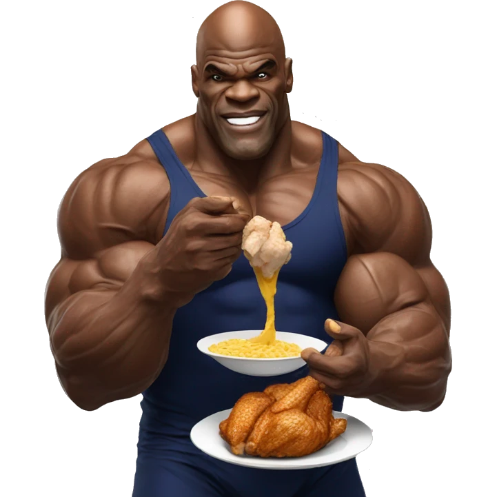 prime ronnie coleman eating chicken emoji