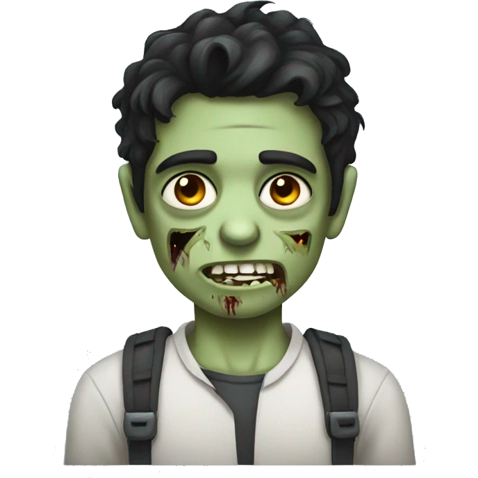 boy zombie with dark hair and regatta emoji