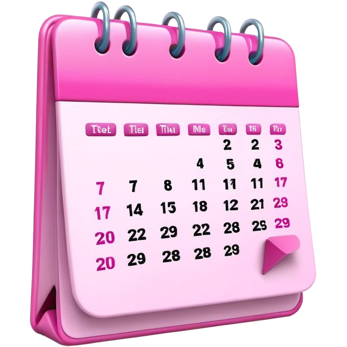 pink calendar 3 icon emoji