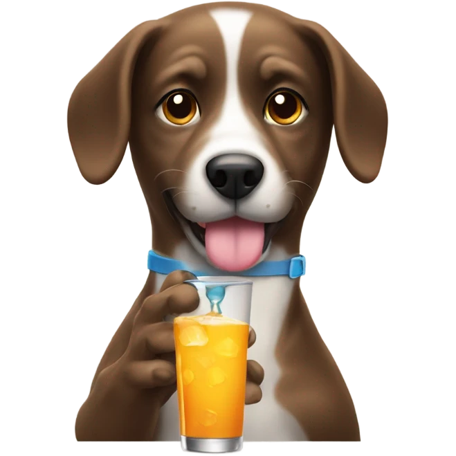Dog with drink emoji