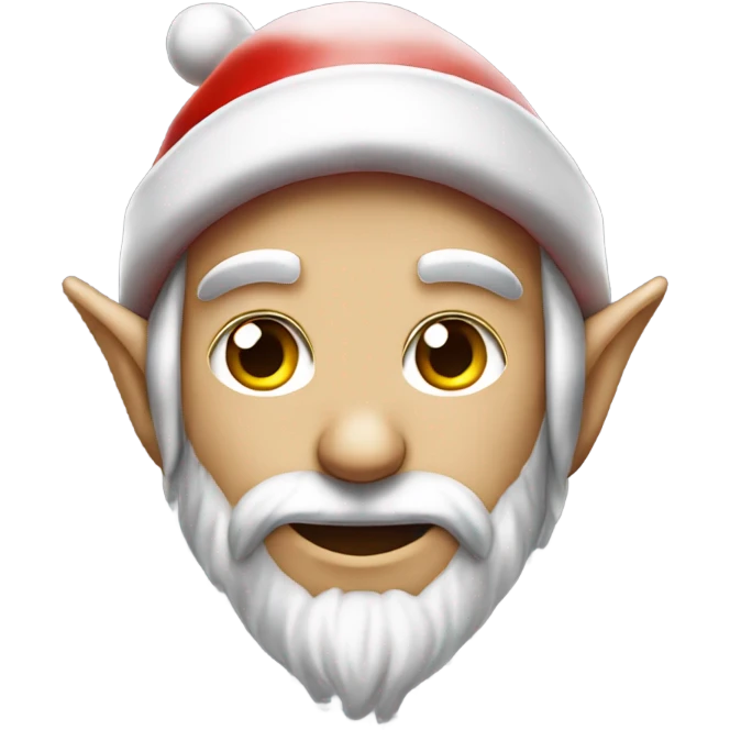 elf berserk male wearing red santa hat emoji