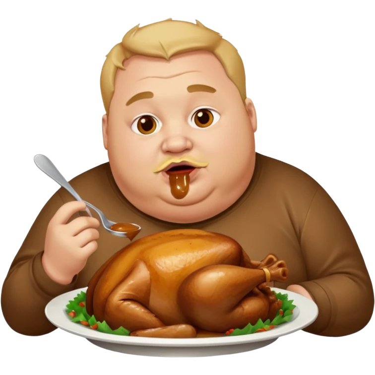 Fat man eatingturjey emoji
