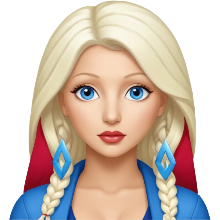 Christina Aguilera with blue eyes, long  platinum blonde hair emoji