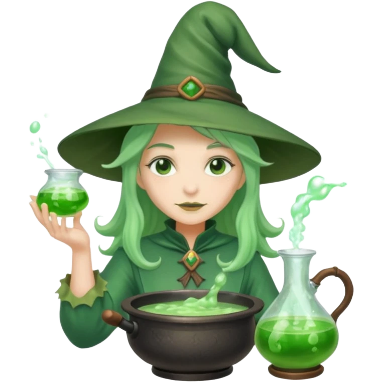 green witch cooking potion emoji