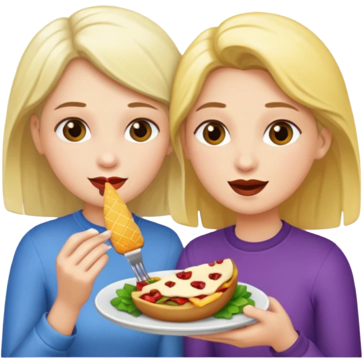 lesbians eating emoji