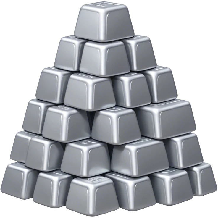 a mountain of aluminum ingots emoji