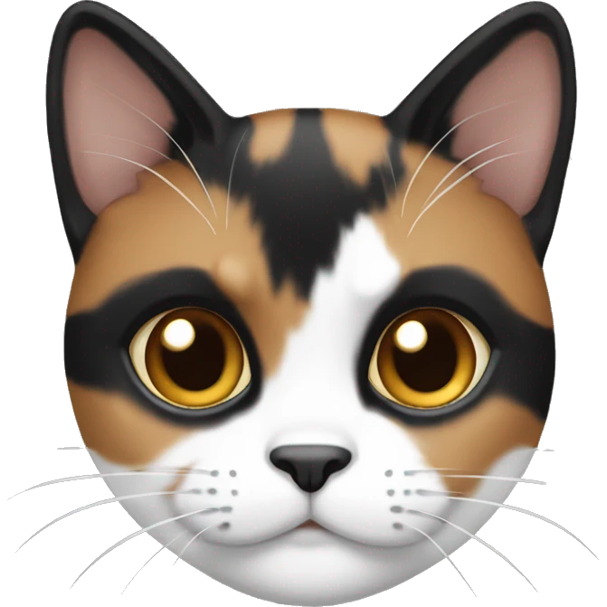 black white brown calico striped cat  emoji