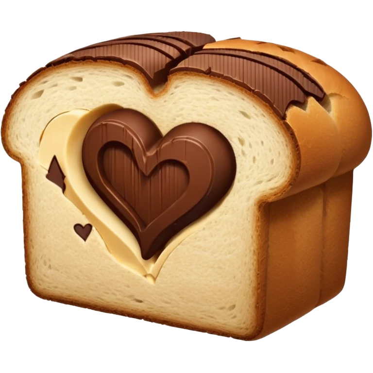 make a bread and then make a chocolate and between them make a heart emoji