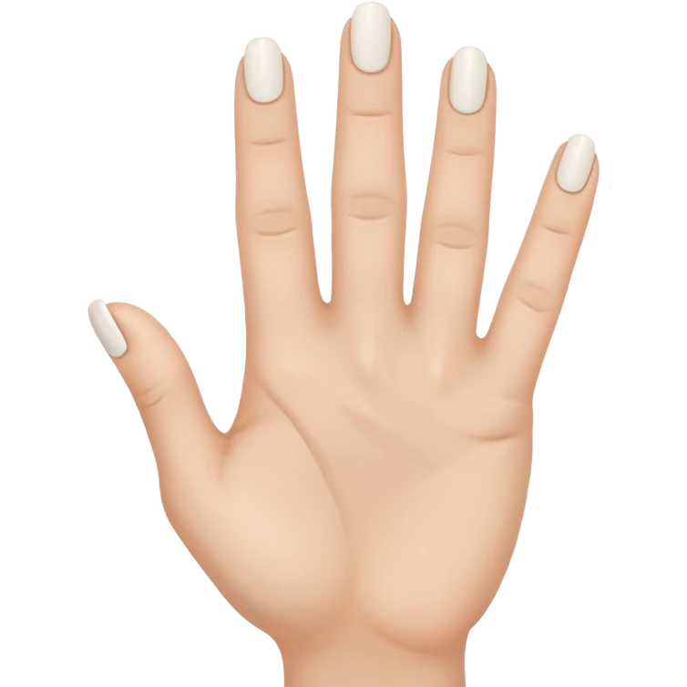 hand gesture with two fingers up, white nails, normal emoji style, subtle skin tone variation emoji