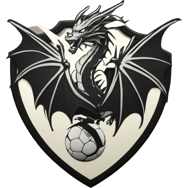blason de football "Yakuza" avec un dragon noir emoji