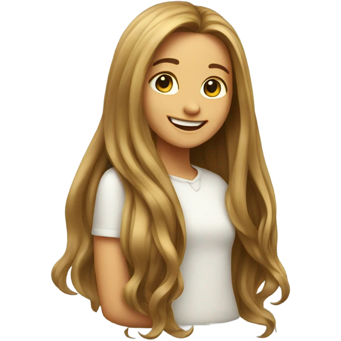 smiling girl with long hair emoji