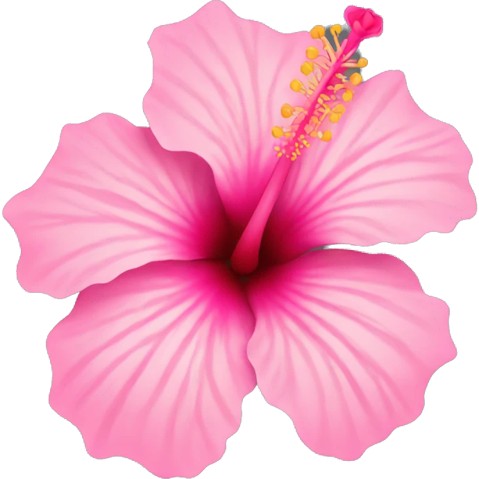 Pink hibiscus flower emoji