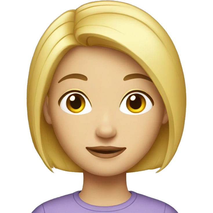 blonde girl with short hair in  emoji