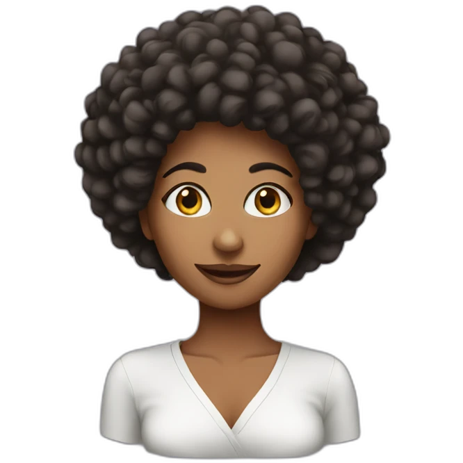 Woman afro funny emoji