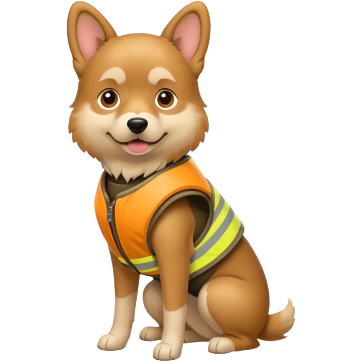Dog wearing bullet proof emoji