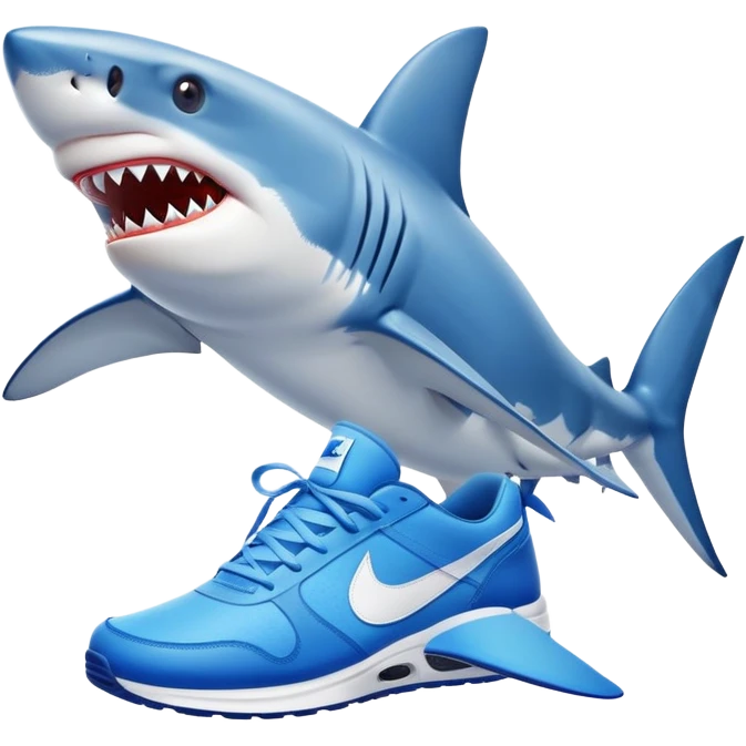  shark wearing blue nikes emoji