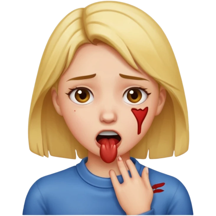 girl emoji doing the choking emote emoji