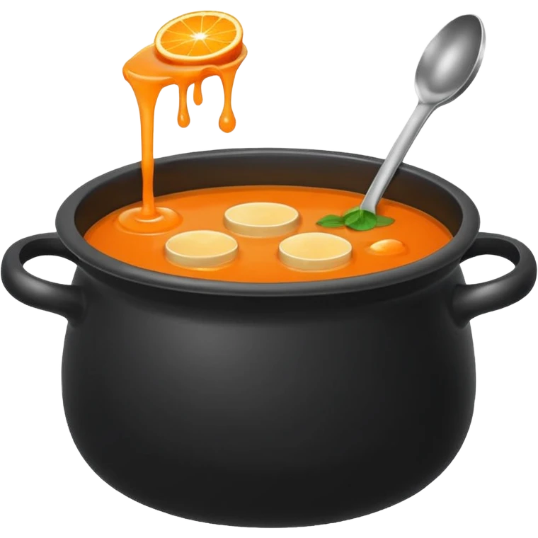 Tanga in a pot with soup emoji