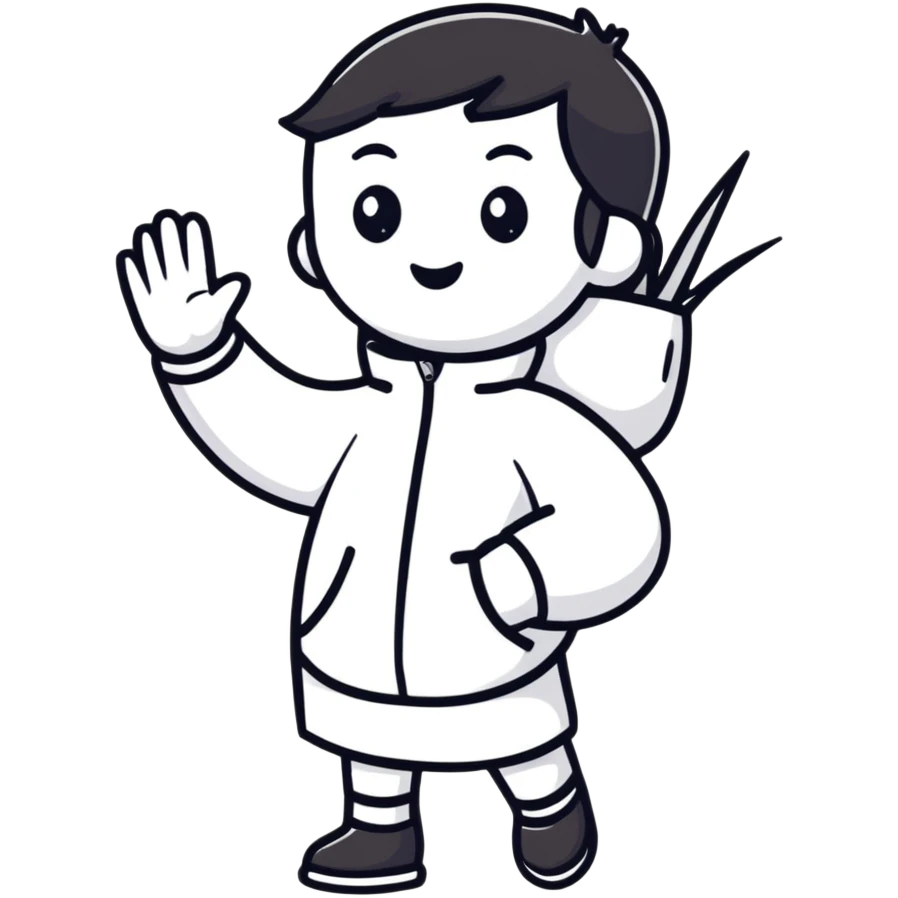 friendly person waving emoji