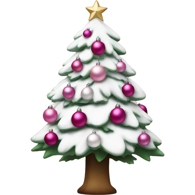 Christmas tree with pink and white ornaments  emoji