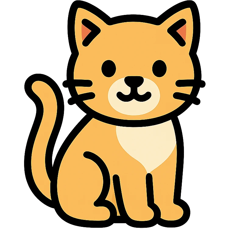 color outline icon of a cat emoji