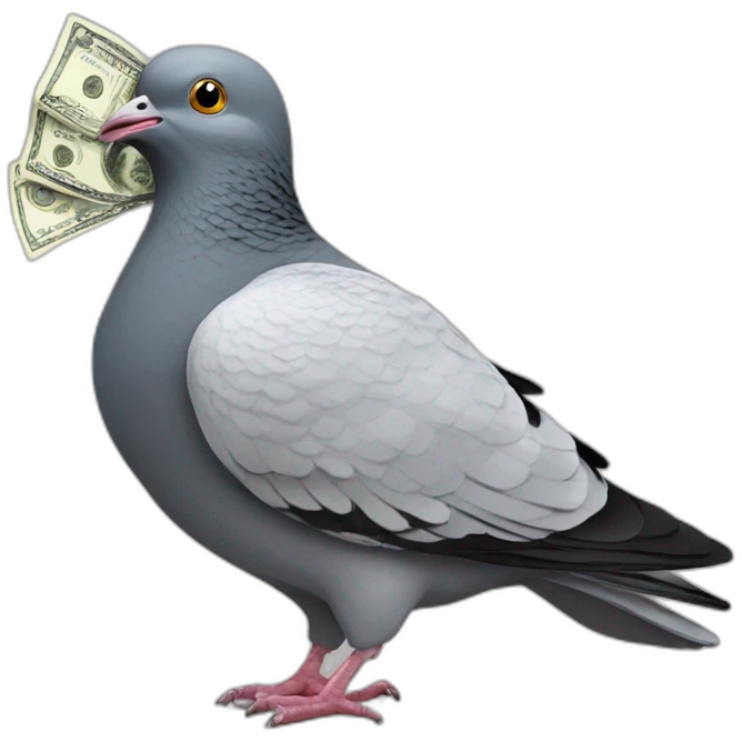 pigeon eating cash emoji