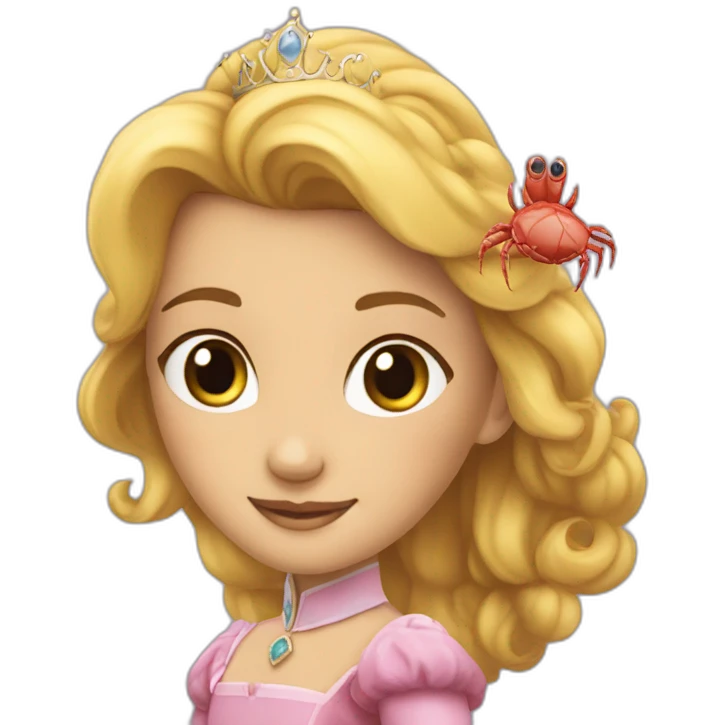 princesse et petit crabe emoji