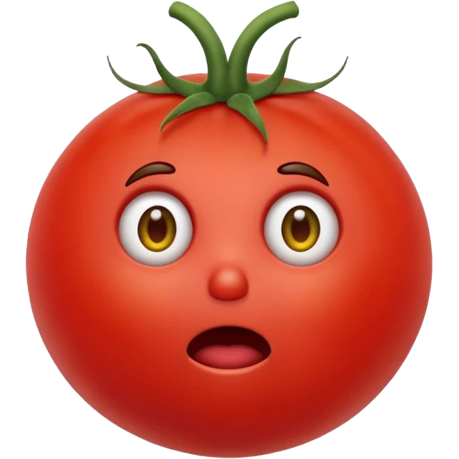 Scared tomato emoji