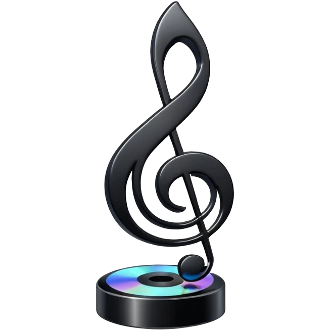 music note with a music disc emoji
