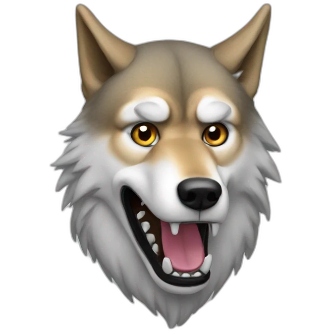 donald trump as a wolf emoji