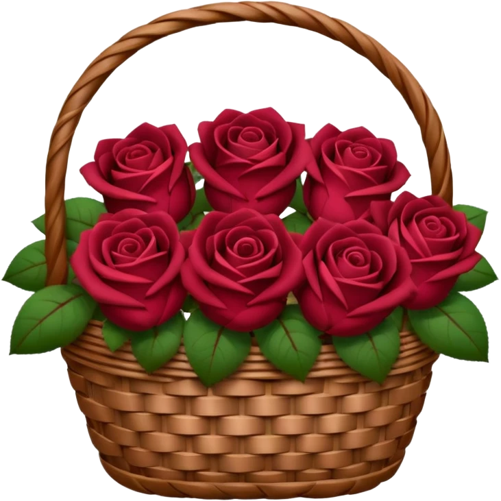 burgundy Valentine’s day rose basket emoji