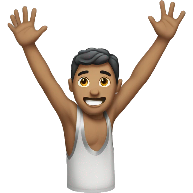 Guy with hands up emoji