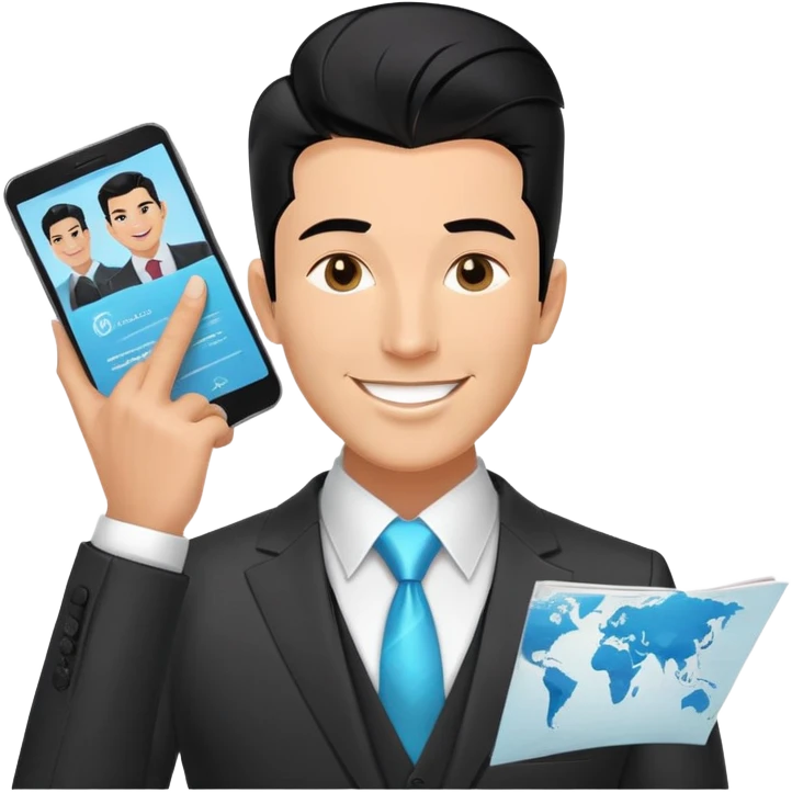 Gender: Male Hair: Slick pompadour with Bluetooth earpiece Face: Veneer smile masking laryngitis Clothes: Bespoke suit with holographic prospectus Action: Syncing investor Q&A across 8 time zones Hair: 100% natural black (no dyes/highlights) emoji