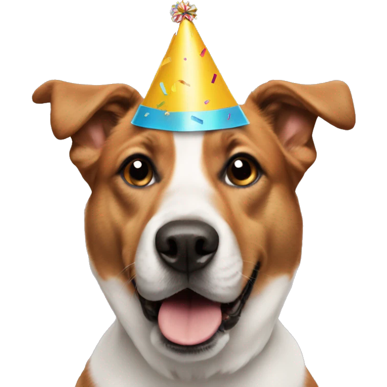 Dog with birthday hat emoji