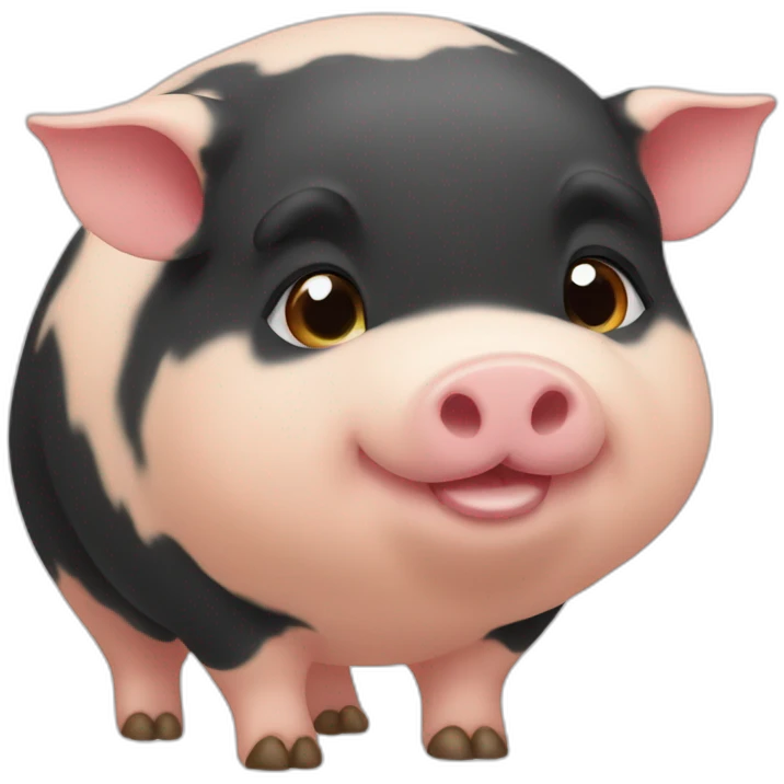 Fatty round kunekune pig emoji