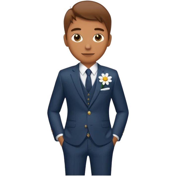 G Dradon,Stylish guy with single daisy in pocket emoji