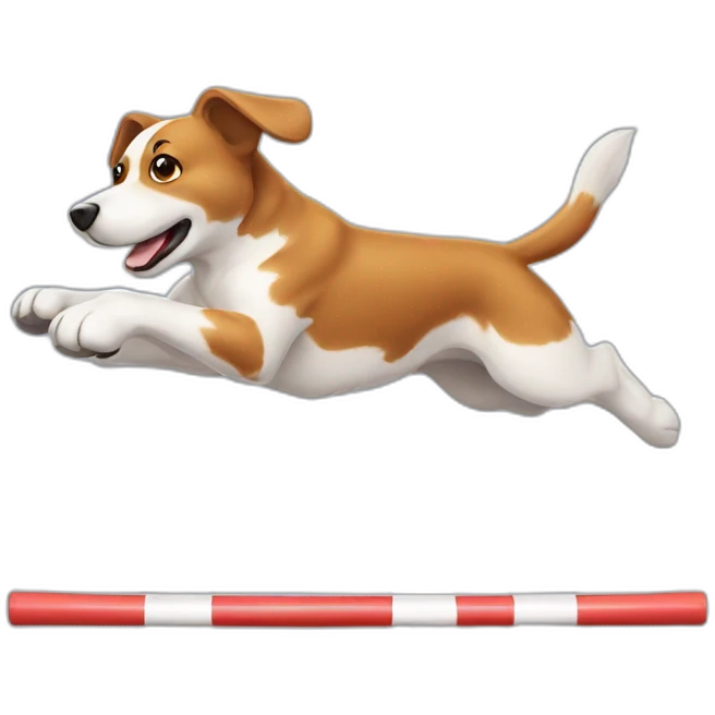 Dog jumping agility jump emoji