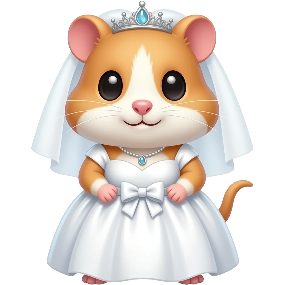 hamster wearing a wedding dress emoji
