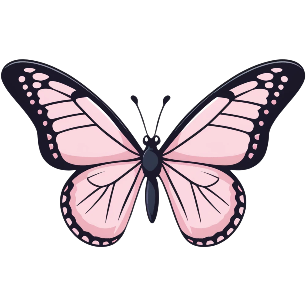 light pink butterfly, simple and cute emoji