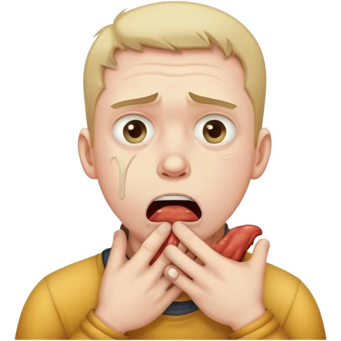 man chocking himself emoji