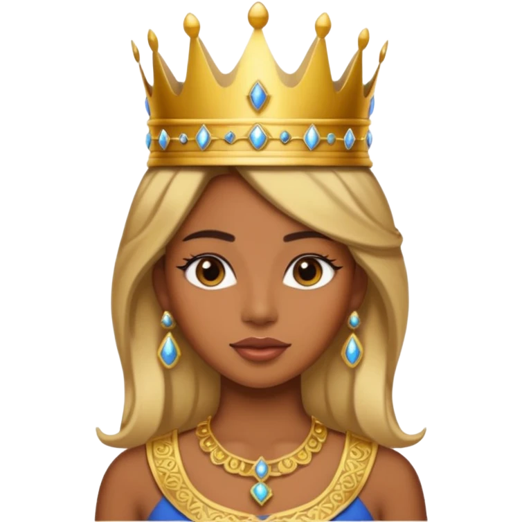 Chica piel morena con corona 👸🏽 emoji