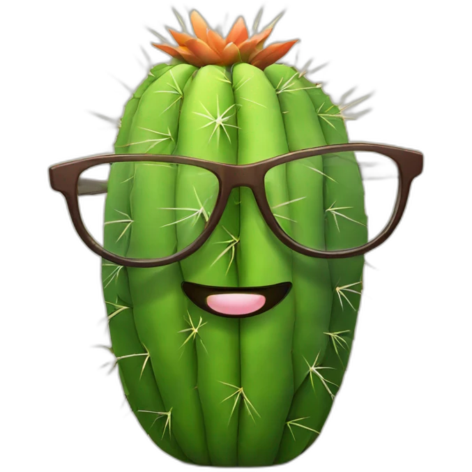 Cactus with glasses emoji