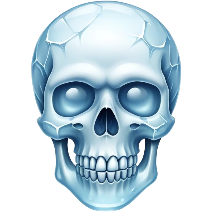 A skull that’s freezing cold with ice  emoji