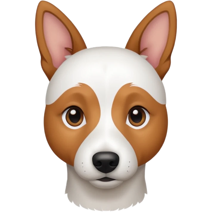 a fully white jack russell the size of a kelpie with light brown ears and a light brown patch on one eye emoji