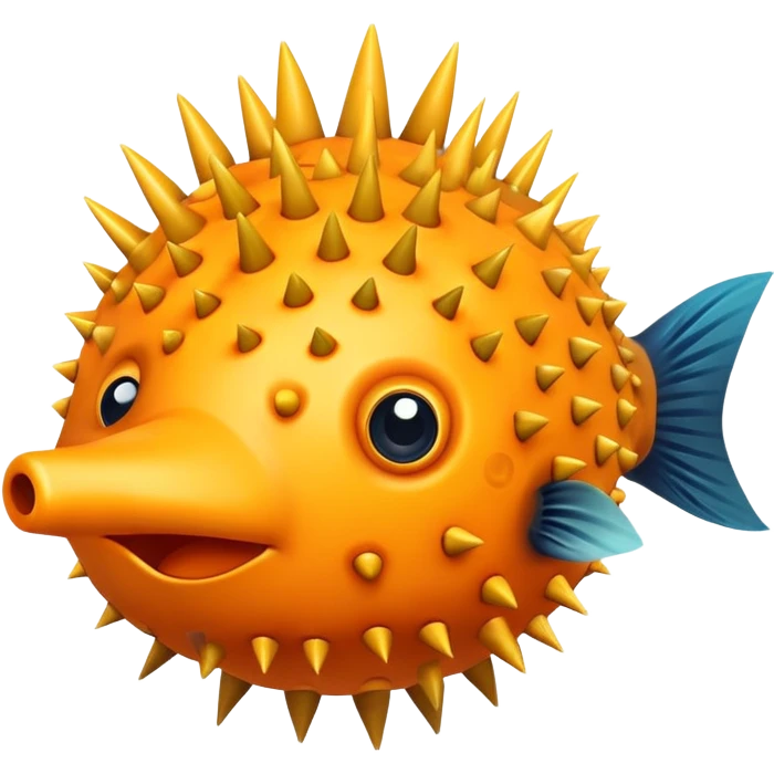 Pufferfish inflated with spikes emoji