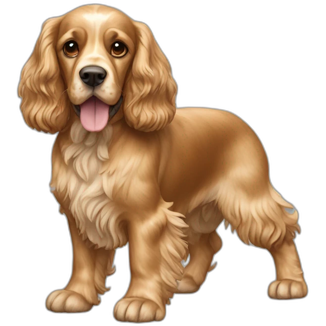 Dog-golden-english-cocker-spaniel-full-body-standing emoji