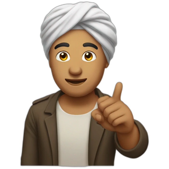 guy in turban pointing finger up emoji