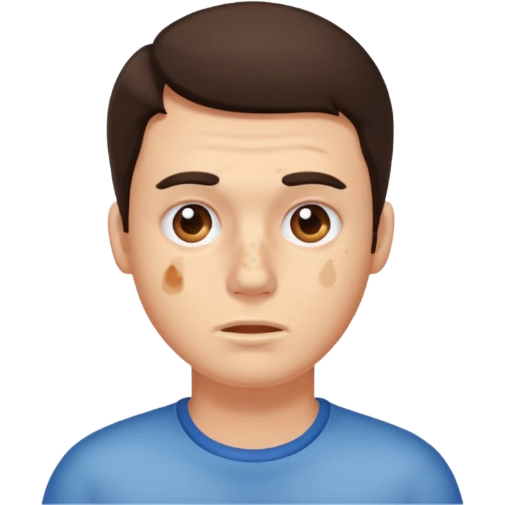 brunette man with lots of acne emoji