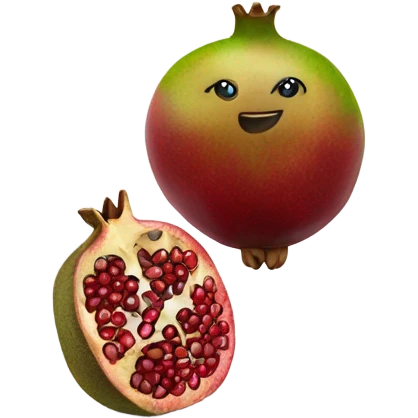 one kiwi and one pomegranate close to each other emoji